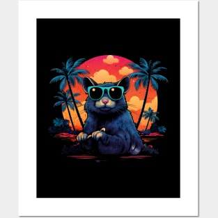 Retro Wave Degu Good Vibes Posters and Art